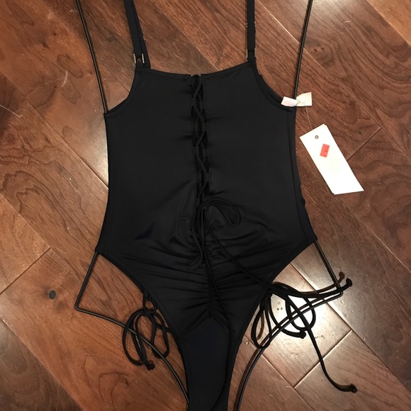 New w/ Tags! Hot As Hell U Turn One Piece Black - Picture 5 of 6